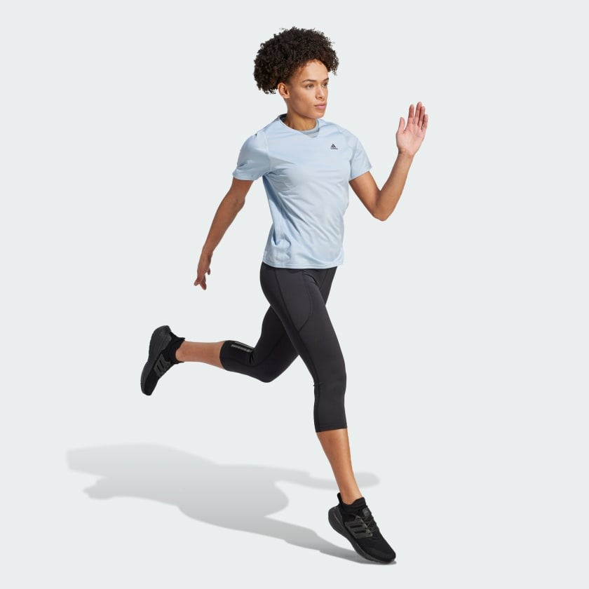 Adidas Women Run Icon 3 Bar Running Tee on www.NeosSports.com