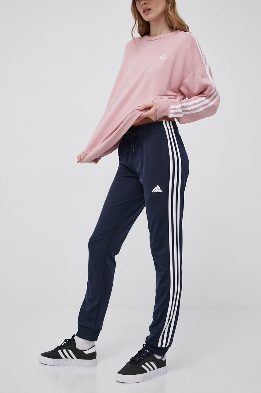 Adidas Women Primegreen Essentials Warm-Up Slim Tapered 3-Stripes Training Track Pants on www.NeosSports.com