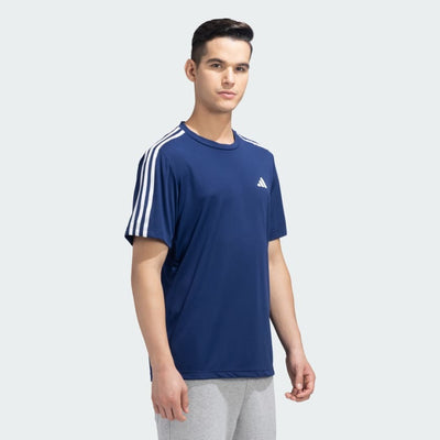 Adidas Men Train Essentials Base 3 Stripes Training Tee on www.NeosSports.com