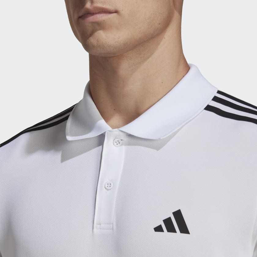 Adidas Men Train Essentials Pique 3-Stripes Training Polo Shirt on www.NeosSports.com