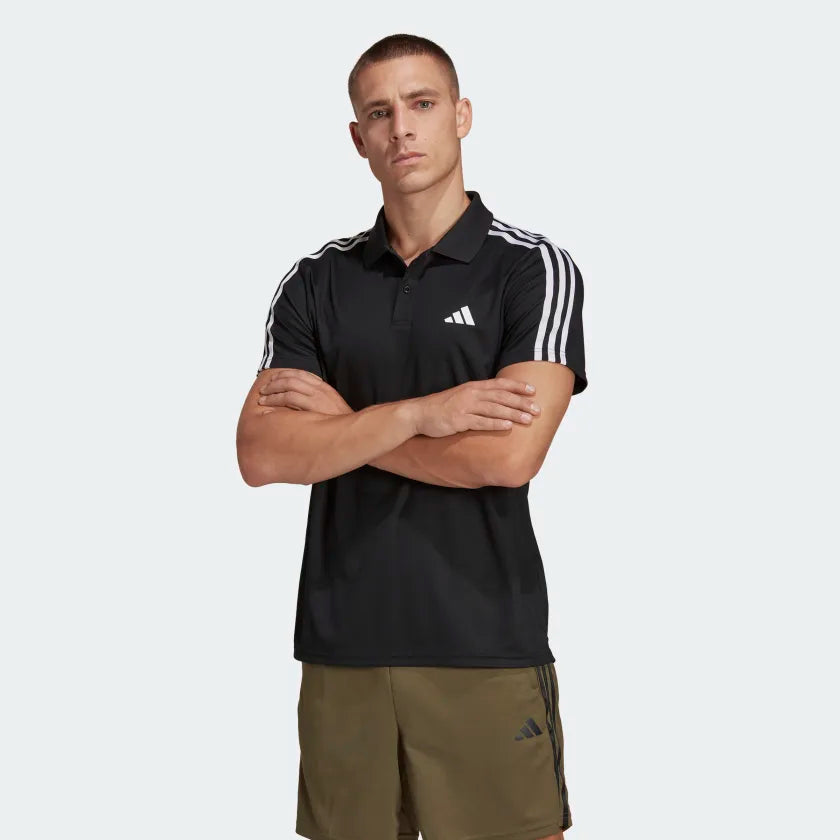 Adidas Men Train Essentials Pique 3-Stripes Training Polo Shirt on www.NeosSports.com