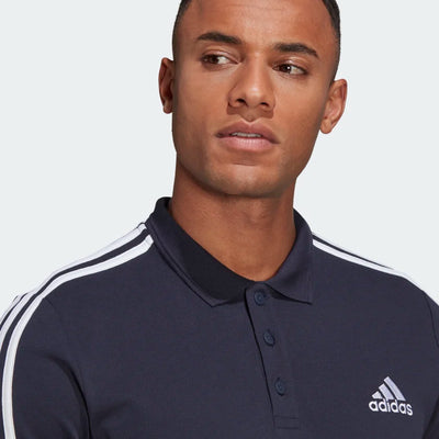 Adidas Men Aeroready Essentials Piqué Embroidered Small Logo 3-Stripes Training Polo Shirt on www.NeosSports.com