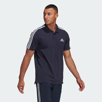 Adidas Men Aeroready Essentials Piqué Embroidered Small Logo 3-Stripes Training Polo Shirt on www.NeosSports.com