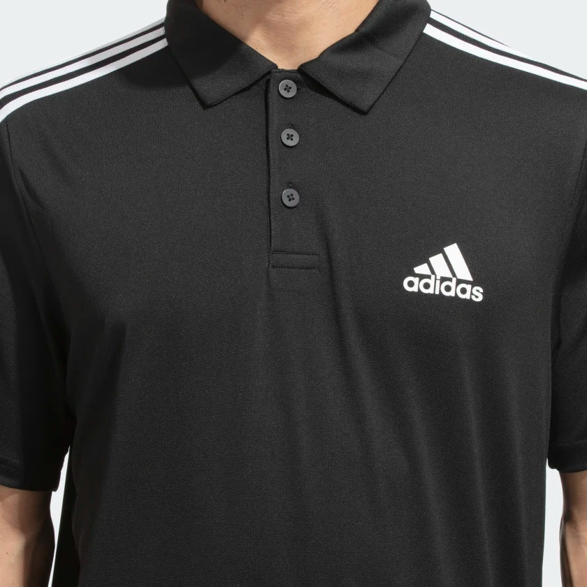 Adidas Men D2M 3-Stripes Running Polo Tee on www.NeosSports.com