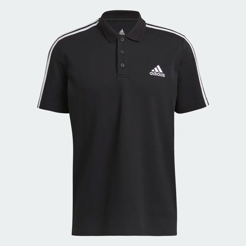 Adidas Men Aeroready Essentials Piqué Embroidered Small Logo 3-Stripes Training Polo Shirt on www..NeosSports.com